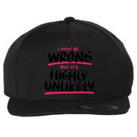 I May Be Wrong But It's Highly Unlikely Wool Snapback Cap