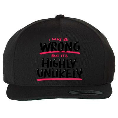 I May Be Wrong But It's Highly Unlikely Wool Snapback Cap