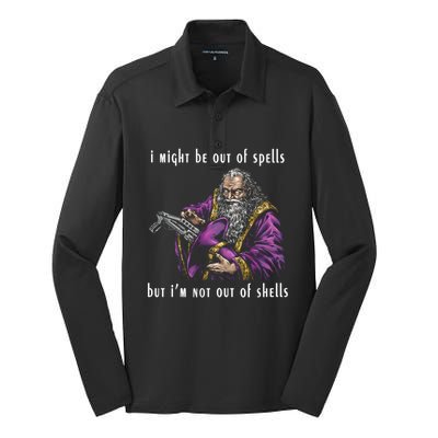 I Might Be Out Of Spells But IM Not Out Of Shells Up Silk Touch Performance Long Sleeve Polo