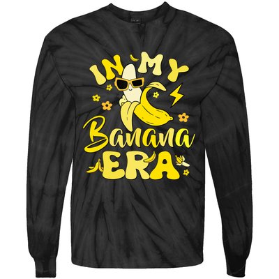 In My Banana Era Funny Banana Lover Retro Bananas Tie-Dye Long Sleeve Shirt