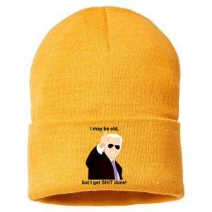 I May Be Old But I Get Shit Done Sustainable Knit Beanie