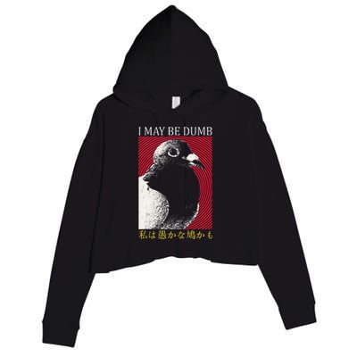 I May Be Dumb Pigeon Japanese Crop Fleece Hoodie