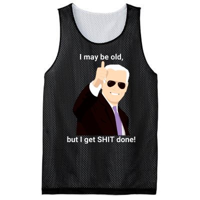 I May Be Old But I Get Shit Done Mesh Reversible Basketball Jersey Tank