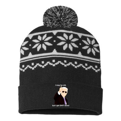 I May Be Old But I Get Shit Done USA-Made Snowflake Beanie