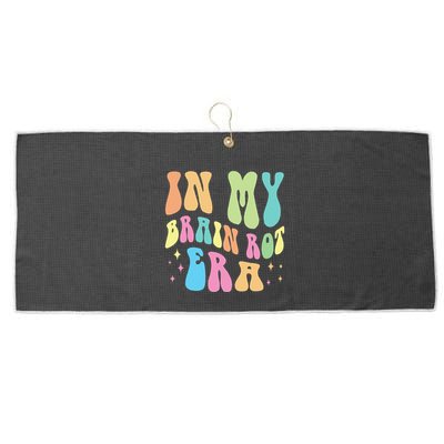 In My Brain Rot Era Brain Rot Meme Funny Quote Large Microfiber Waffle Golf Towel
