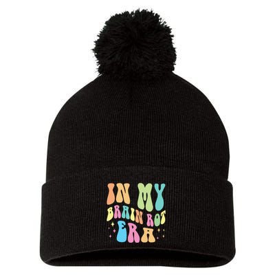 In My Brain Rot Era Brain Rot Meme Funny Quote Pom Pom 12in Knit Beanie