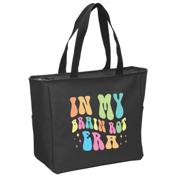 In My Brain Rot Era Brain Rot Meme Funny Quote Zip Tote Bag