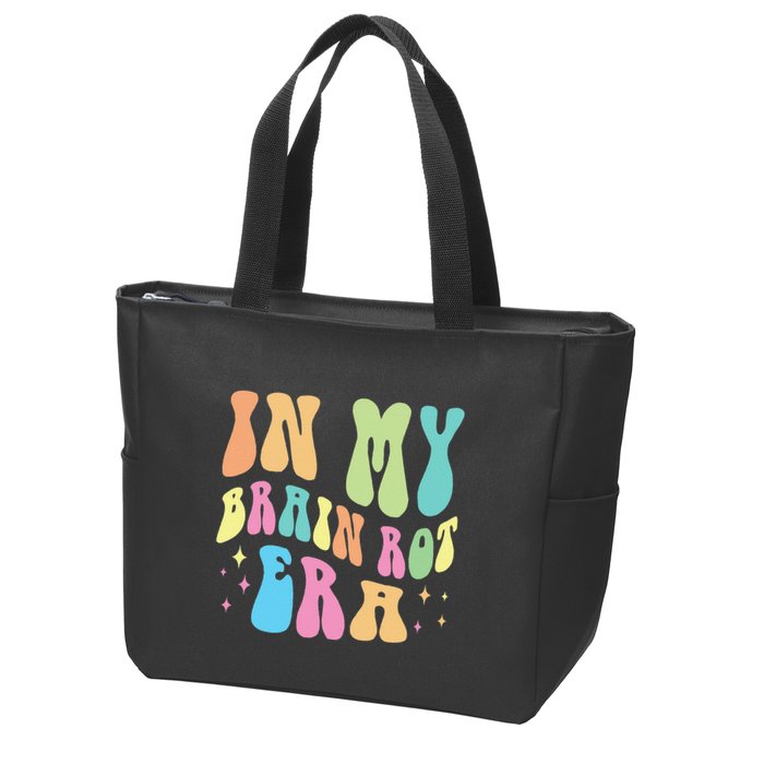 In My Brain Rot Era Brain Rot Meme Funny Quote Zip Tote Bag