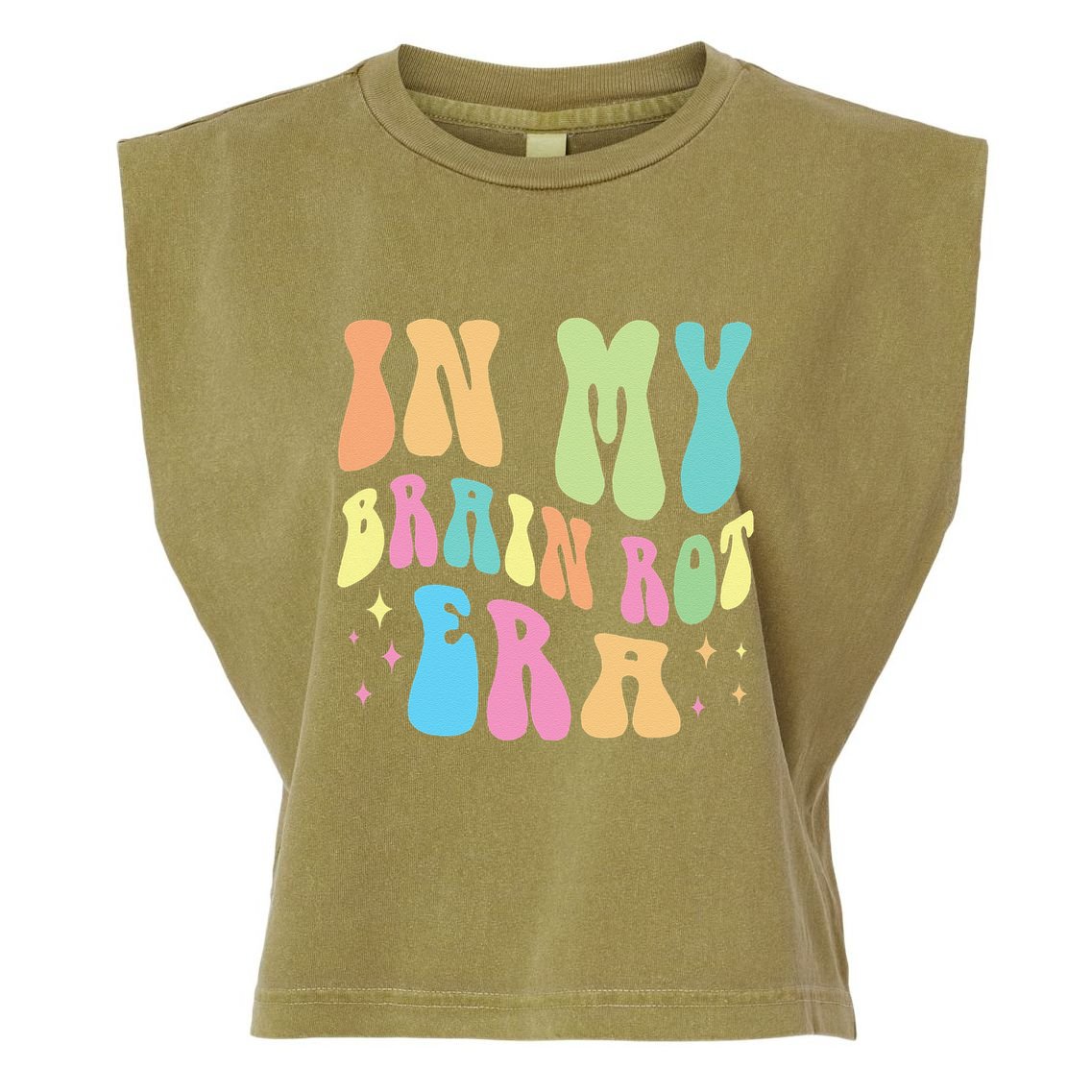 In My Brain Rot Era Brain Rot Meme Funny Quote Garment-Dyed Women's Muscle Tee