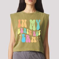 In My Brain Rot Era Brain Rot Meme Funny Quote Garment-Dyed Women's Muscle Tee