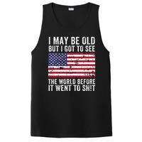 I May Be Old But I Got To See The World Funny Saying World Traveler Travel Lover PosiCharge Competitor Tank