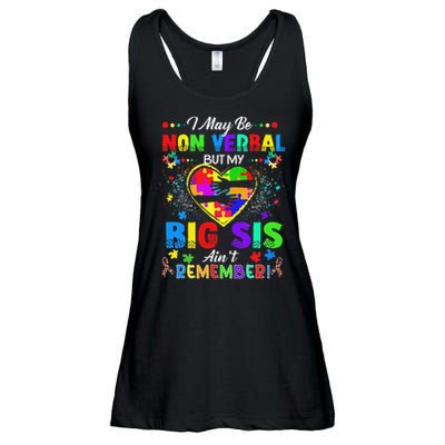 I May Be Non Verbal But My Big Sis Aint Remember Autism Ladies Essential Flowy Tank