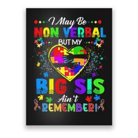 I May Be Non Verbal But My Big Sis Aint Remember Autism Poster