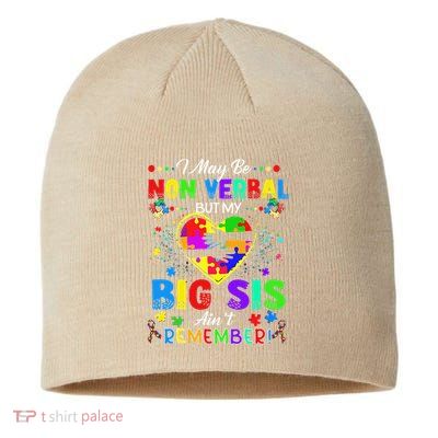 I May Be Non Verbal But My Big Sis Aint Remember Autism Sustainable Beanie