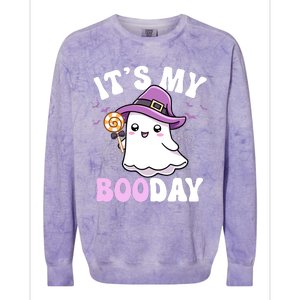 Its My Boo Day Cute Ghost Halloween Birthday Boy Girl Kids Colorblast Crewneck Sweatshirt