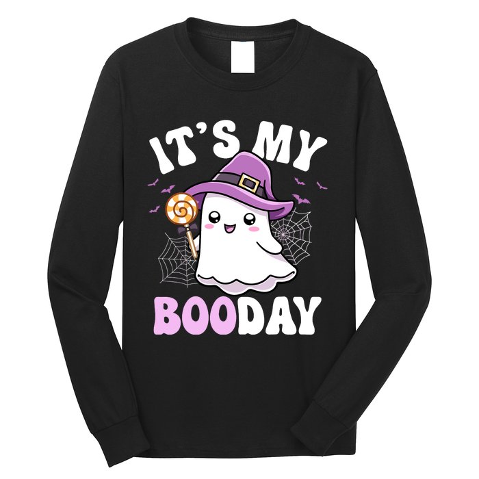 Its My Boo Day Cute Ghost Halloween Birthday Boy Girl Kids Long Sleeve Shirt