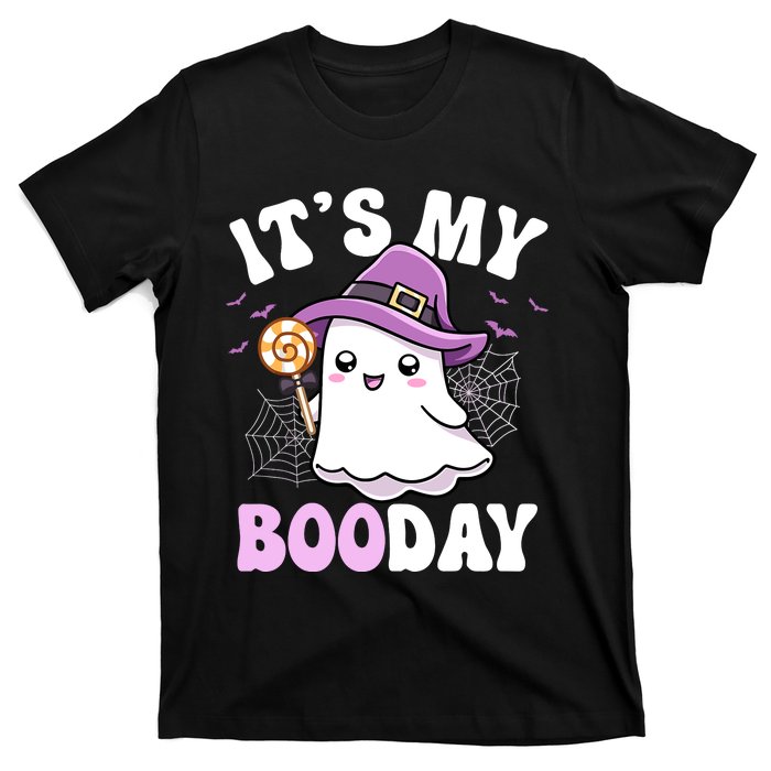 Its My Boo Day Cute Ghost Halloween Birthday Boy Girl Kids T-Shirt