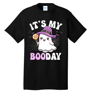 Its My Boo Day Cute Ghost Halloween Birthday Boy Girl Kids Tall T-Shirt