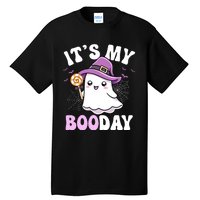 Its My Boo Day Cute Ghost Halloween Birthday Boy Girl Kids Tall T-Shirt