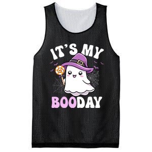 Its My Boo Day Cute Ghost Halloween Birthday Boy Girl Kids Mesh Reversible Basketball Jersey Tank