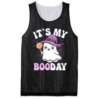 Its My Boo Day Cute Ghost Halloween Birthday Boy Girl Kids Mesh Reversible Basketball Jersey Tank