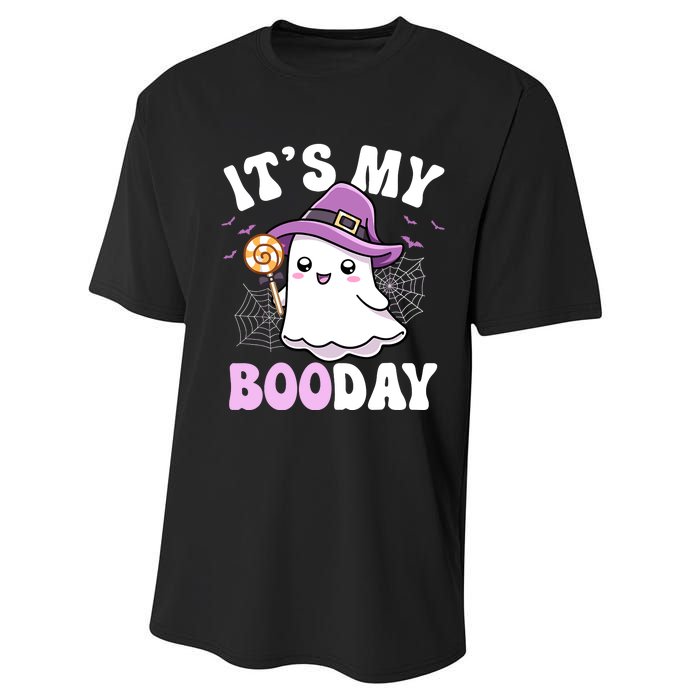 Its My Boo Day Cute Ghost Halloween Birthday Boy Girl Kids Performance Sprint T-Shirt