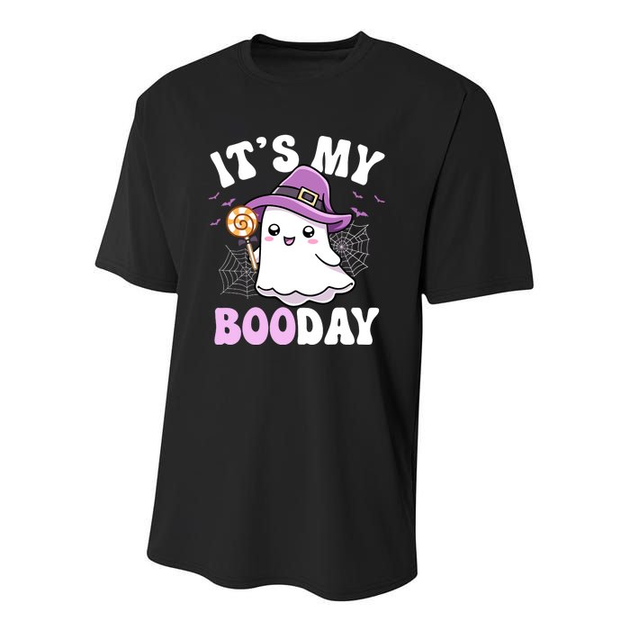 Its My Boo Day Cute Ghost Halloween Birthday Boy Girl Kids Youth Performance Sprint T-Shirt