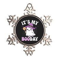 Its My Boo Day Cute Ghost Halloween Birthday Boy Girl Kids Metallic Star Ornament