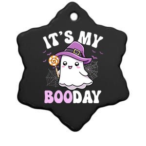 Its My Boo Day Cute Ghost Halloween Birthday Boy Girl Kids Ceramic Star Ornament