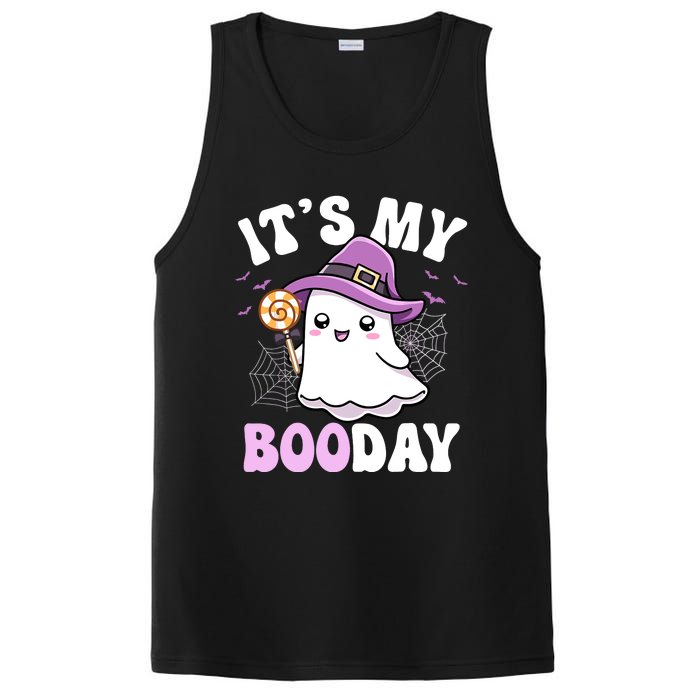 Its My Boo Day Cute Ghost Halloween Birthday Boy Girl Kids PosiCharge Competitor Tank