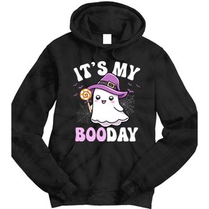 Its My Boo Day Cute Ghost Halloween Birthday Boy Girl Kids Tie Dye Hoodie