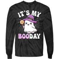 Its My Boo Day Cute Ghost Halloween Birthday Boy Girl Kids Tie-Dye Long Sleeve Shirt