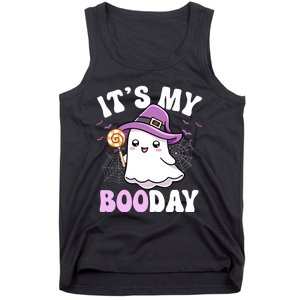 Its My Boo Day Cute Ghost Halloween Birthday Boy Girl Kids Tank Top