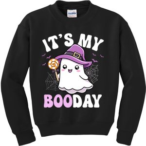 Its My Boo Day Cute Ghost Halloween Birthday Boy Girl Kids Kids Sweatshirt