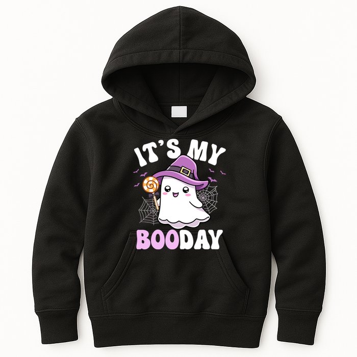 Its My Boo Day Cute Ghost Halloween Birthday Boy Girl Kids Kids Hoodie