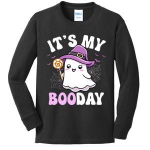 Its My Boo Day Cute Ghost Halloween Birthday Boy Girl Kids Kids Long Sleeve Shirt