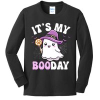 Its My Boo Day Cute Ghost Halloween Birthday Boy Girl Kids Kids Long Sleeve Shirt