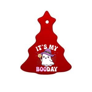 Its My Boo Day Cute Ghost Halloween Birthday Boy Girl Kids Ceramic Tree Ornament