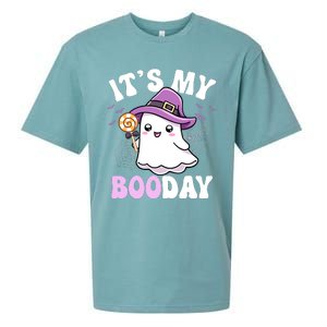 Its My Boo Day Cute Ghost Halloween Birthday Boy Girl Kids Sueded Cloud Jersey T-Shirt