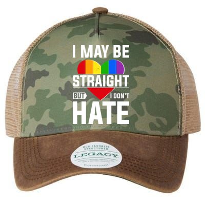 I May Be Straight But I Don't Hate LGBT Pride Ally Legacy Tie Dye Trucker Hat