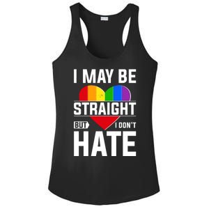 I May Be Straight But I Don't Hate LGBT Pride Ally Ladies PosiCharge Competitor Racerback Tank