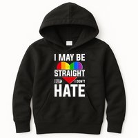 I May Be Straight But I Don't Hate LGBT Pride Ally Kids Hoodie