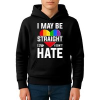 I May Be Straight But I Don't Hate LGBT Pride Ally Kids Hoodie