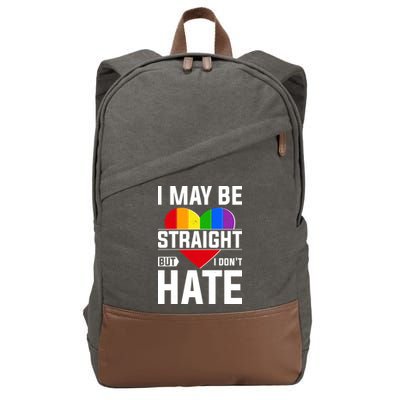 I May Be Straight But I Don't Hate LGBT Pride Ally Cotton Canvas Backpack