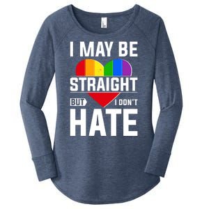 I May Be Straight But I Don't Hate LGBT Pride Ally Women's Perfect Tri Tunic Long Sleeve Shirt