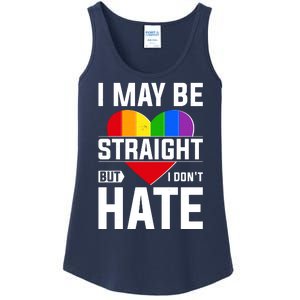 I May Be Straight But I Don't Hate LGBT Pride Ally Ladies Essential Tank