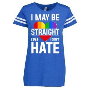 I May Be Straight But I Don't Hate LGBT Pride Ally Enza Ladies Jersey Football T-Shirt