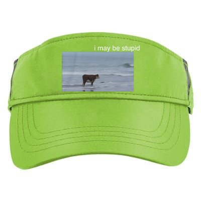 I May Be Stupid Cow On Beach Funny Meme Adult Drive Performance Visor