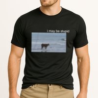 I May Be Stupid Cow On Beach Funny Meme Cooling Performance Crew T-Shirt