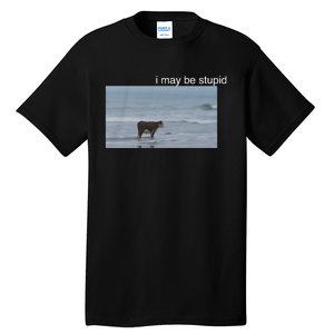 I May Be Stupid Cow On Beach Funny Meme Tall T-Shirt